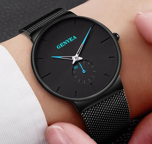 Fashion Casual Geneva Men's Quartz Stainless Steel Watch ( UAE Delivery Time: 1-3 Days )
