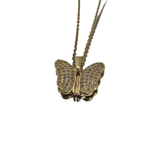 Butterfly Pendant Necklace for Women - Titanium Steel Clavicle Chain ( UAE Delivery Time: 1-3 Days )