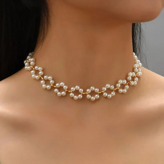 Ins Pearl Flower Clavicle Necklace ( UAE Delivery Time: 1-3 Days )