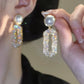 Pearl & Oval Diamond Eardrops ( UAE Delivery Time: 1-3 Days )