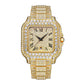 Straight European Hip Hop Diamond Quartz Wrist Watch  ( UAE Delivery Time: 1-3 Days )